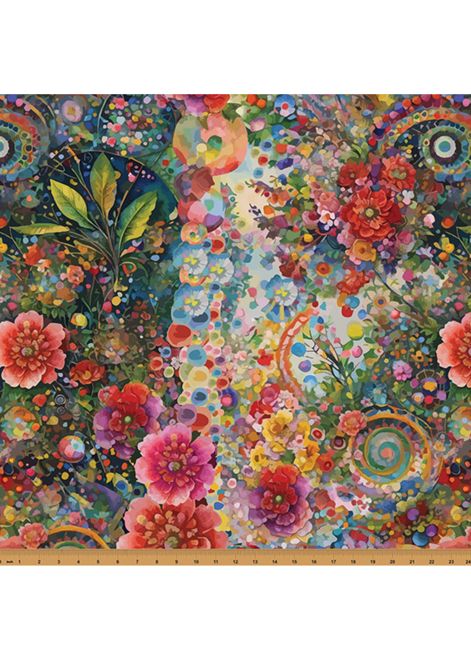 Hoffman Fabrics Whimsical Flower Garden - Multi - WW5535-130