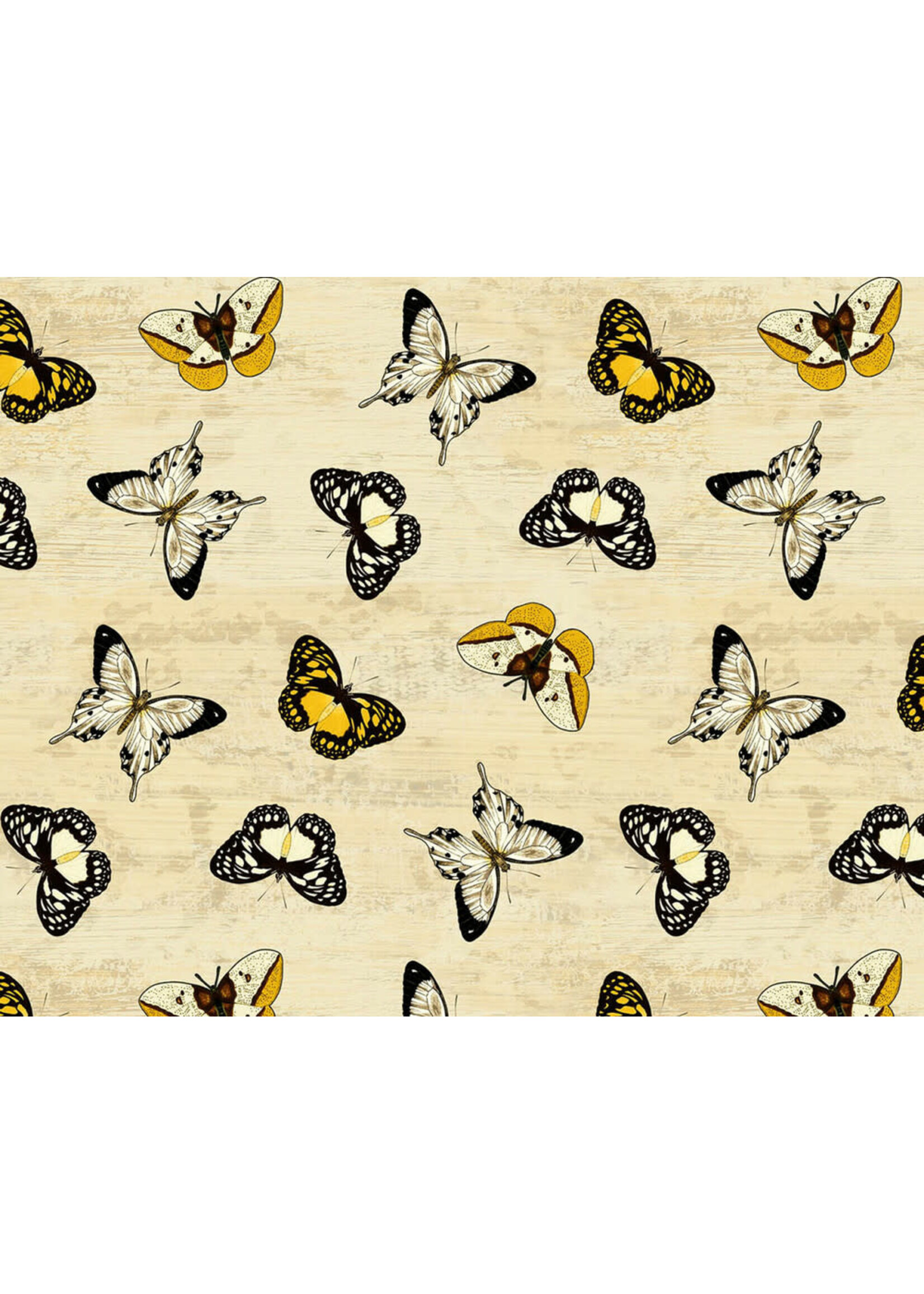 Wilmington Prints Chantrell - Butterfly - Cream
