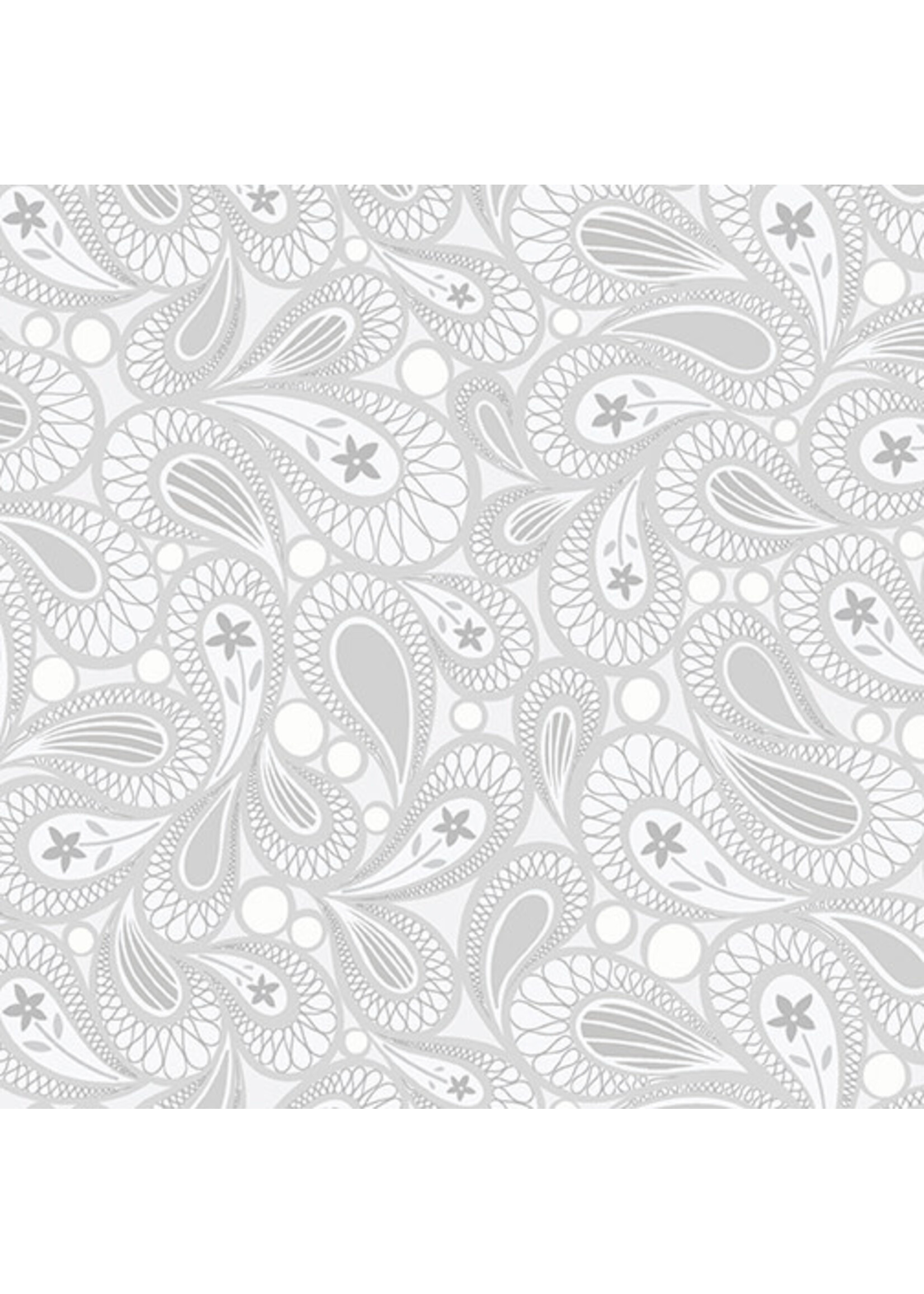 Benartex Studio Free Motion Fantasy - Paisley - Gray