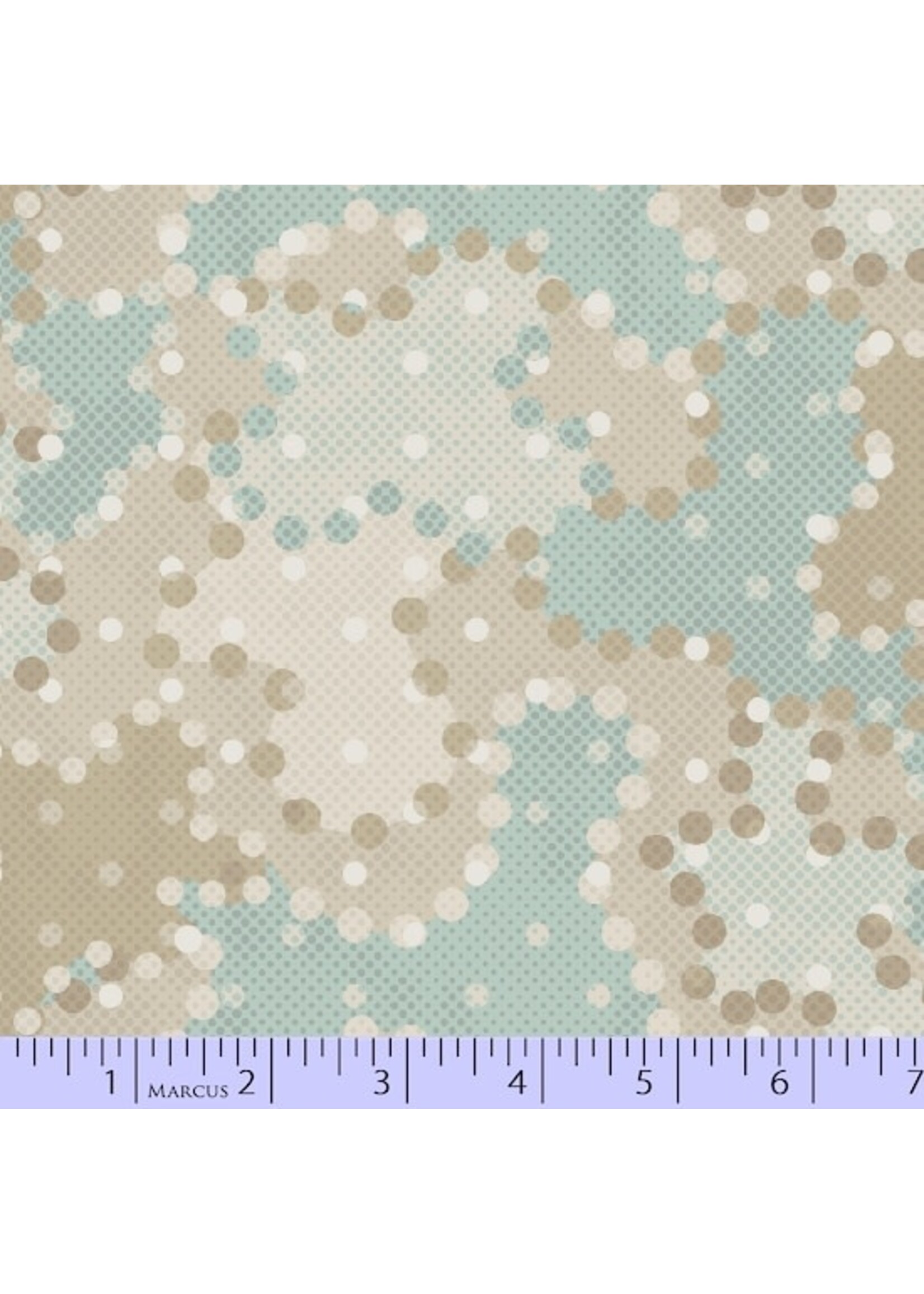 Marcus Fabrics In The Round - Dots - Blue/Tan