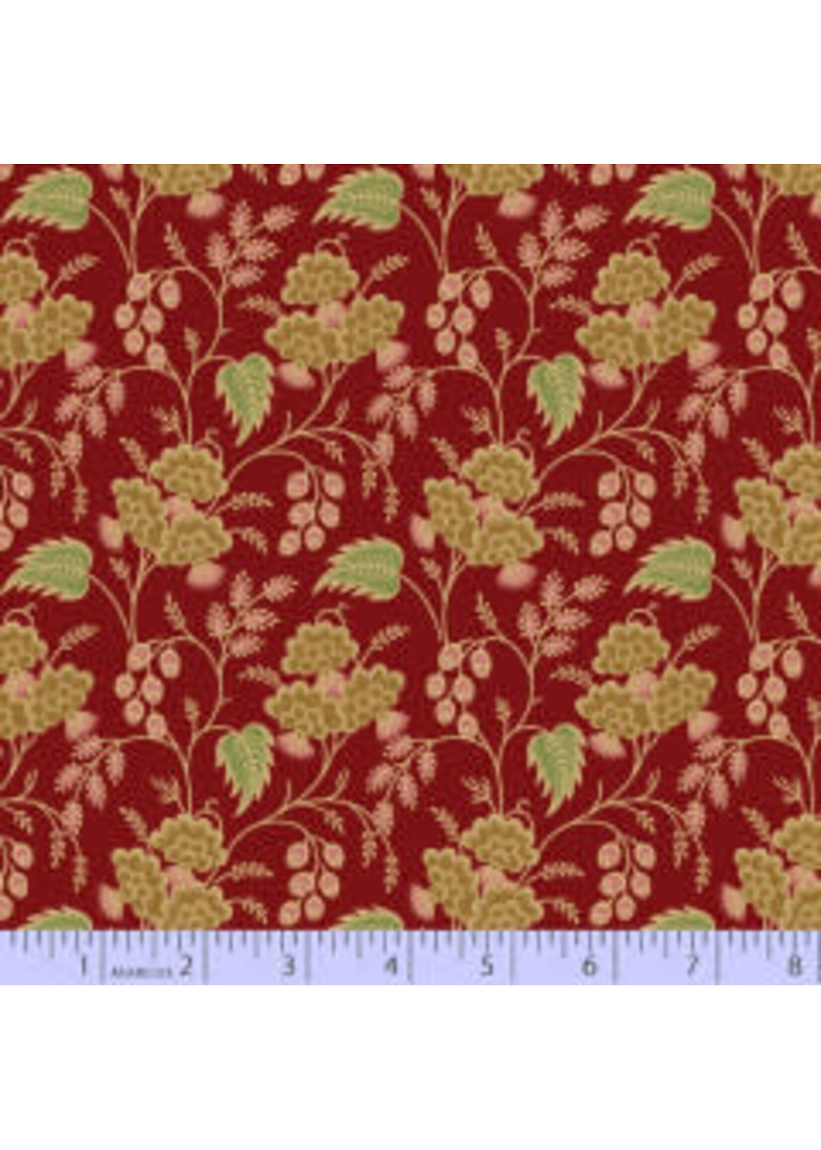 Marcus Fabrics A Return to Elegance - Plumes - Red - Coupon - 75 cm x 110 cm