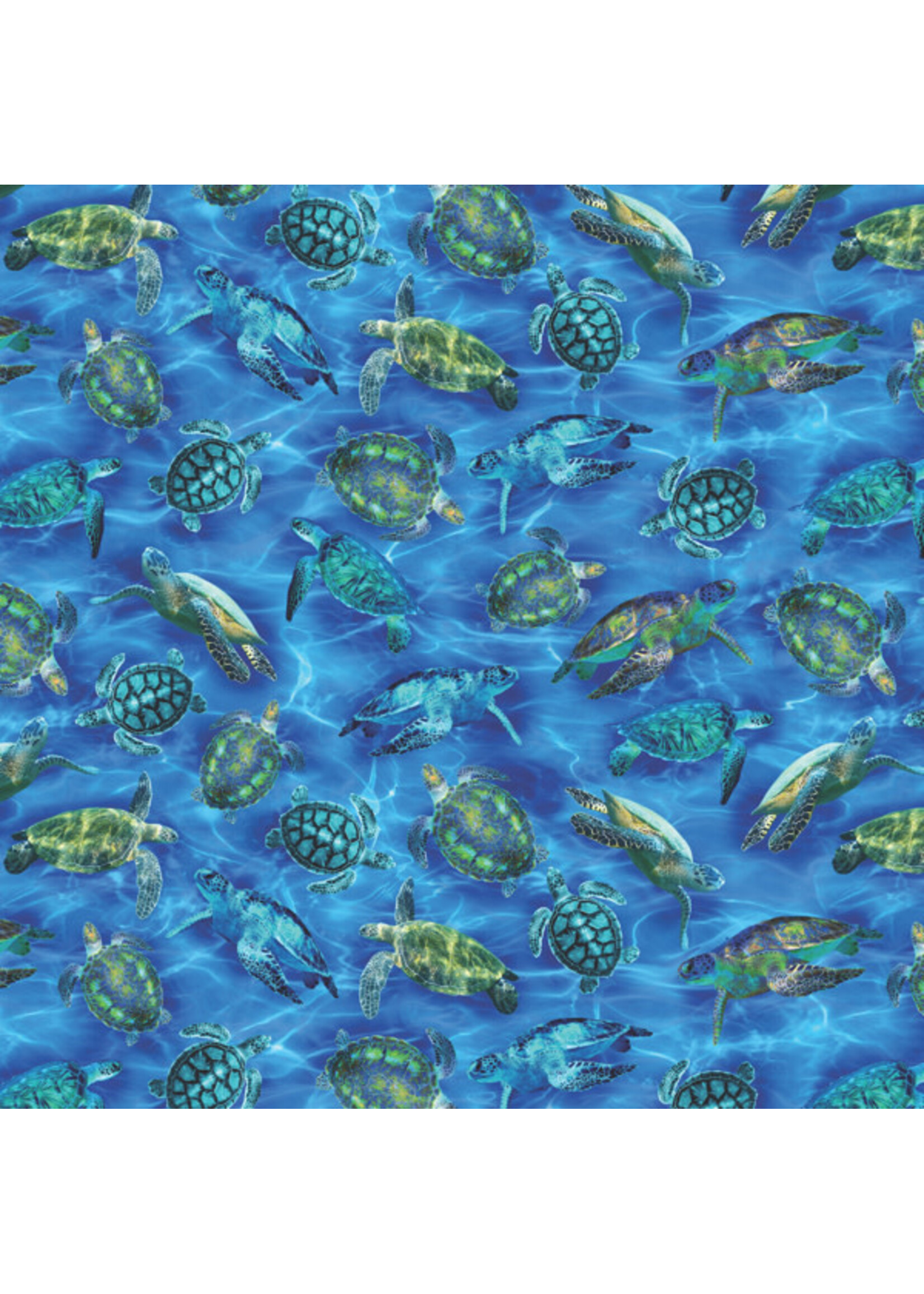 Benartex Studio Oceana - Sea Turtle - Ultra Blue