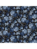 Studio E Fabrics Midnight Floral - Black-Denim