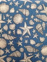 Makower Sea Breeze Shells - Blue - 2084