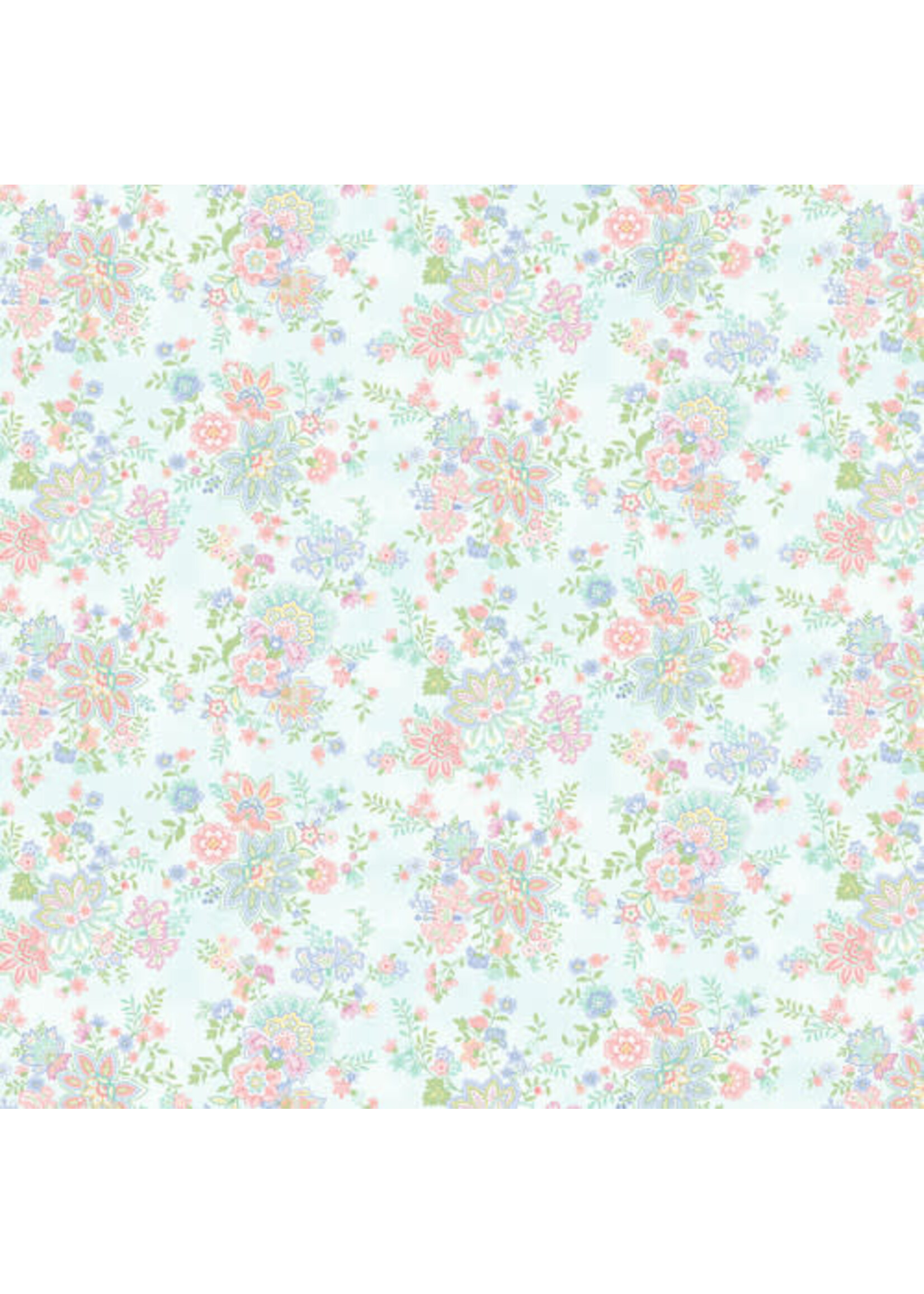 Henry Glass Fabrics Dorothy Jean s Flower Garden - Floral Allover - Blue - 674