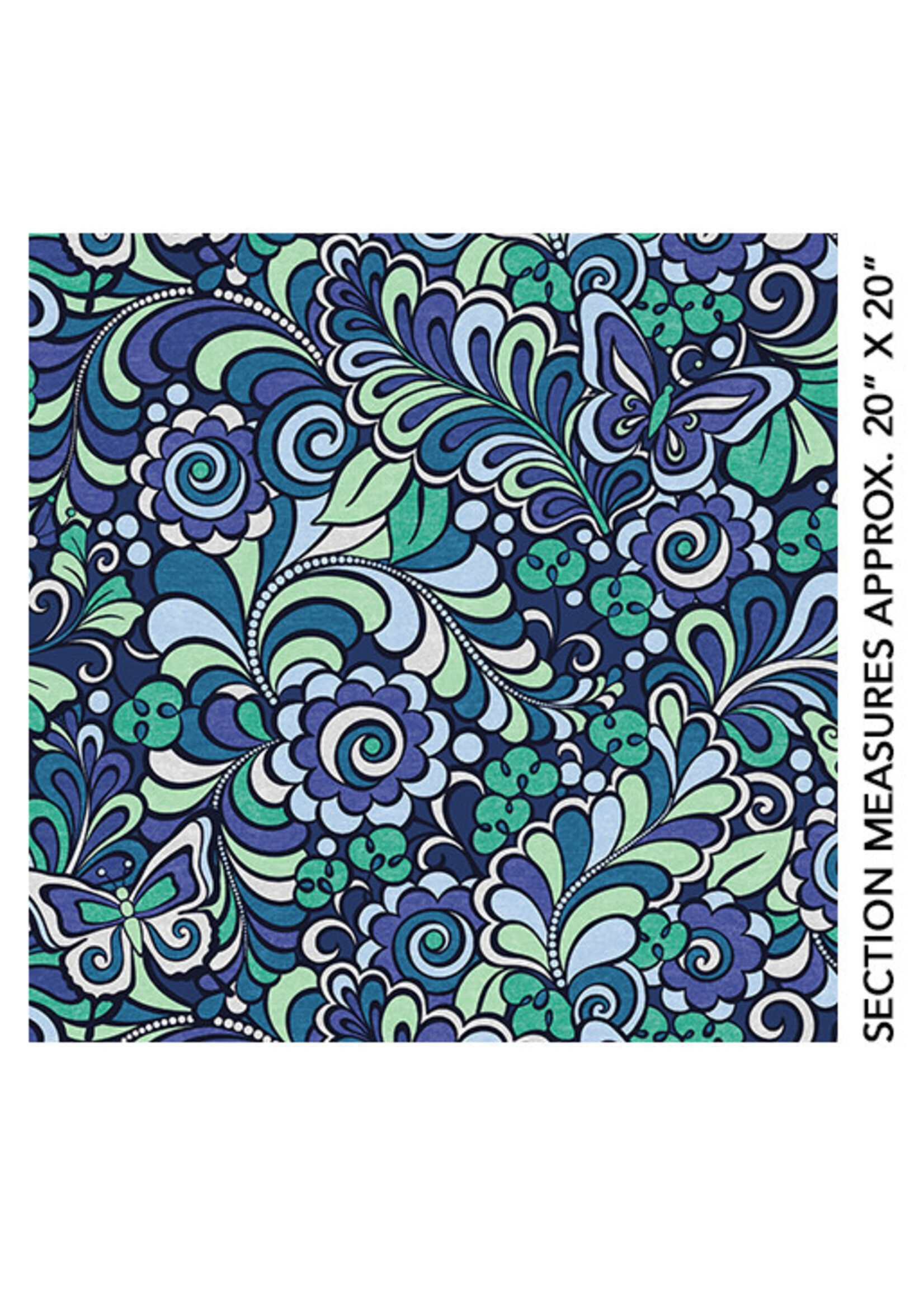 Benartex Studio Free Motion Fantasy - Midnight - Multi