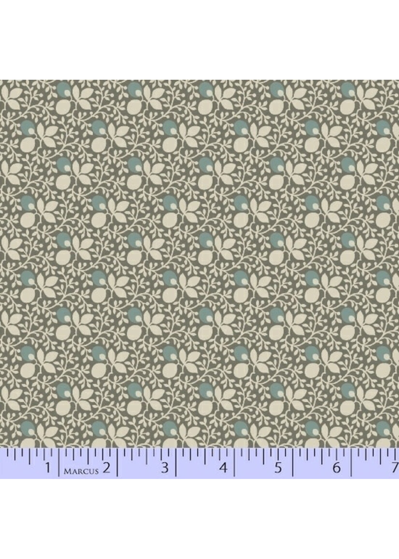 Marcus Fabrics Concrete - Vines & Leaves – Teal