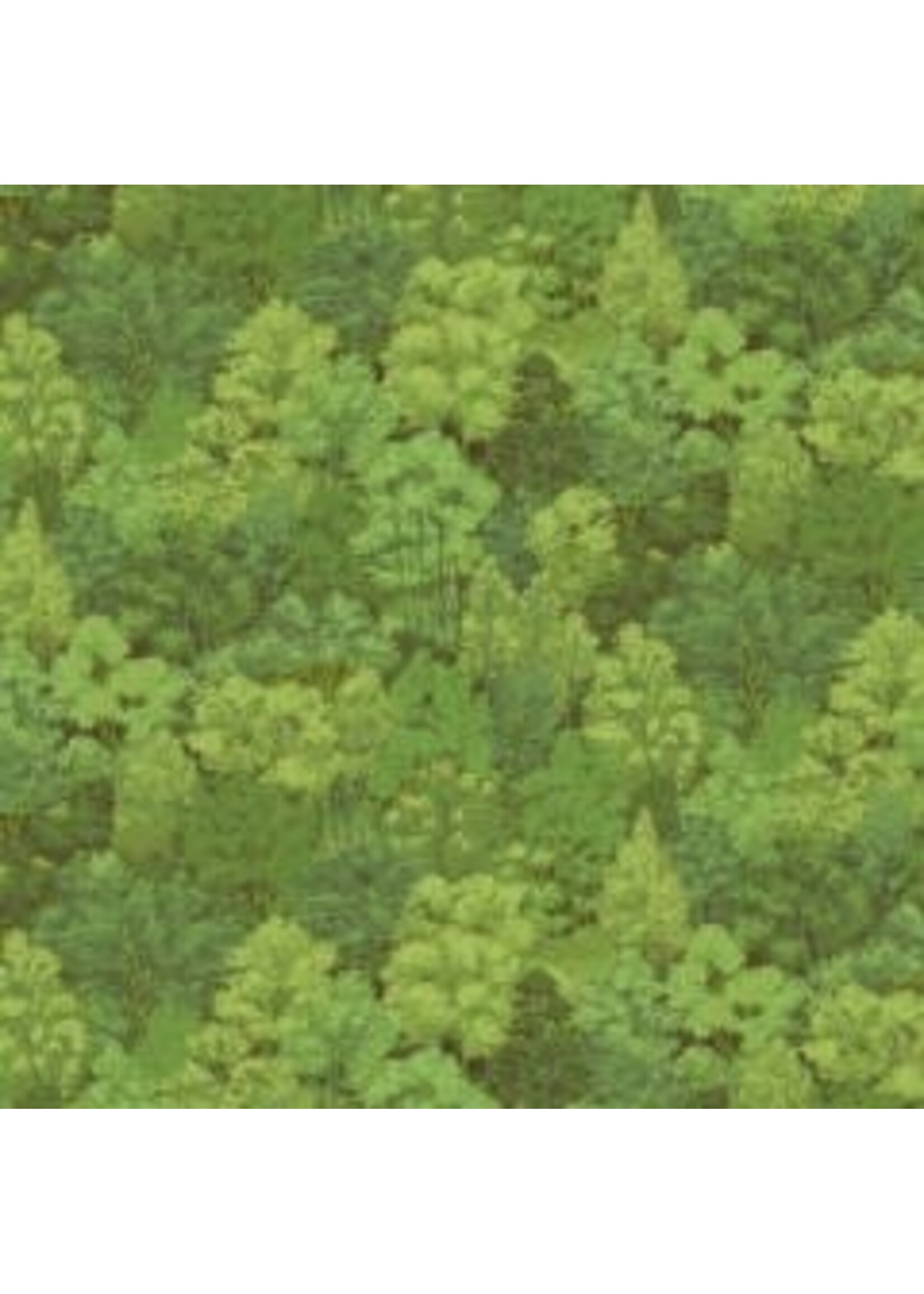 Makower Trees - Green - 1353 - Coupon - 100 cm x 110 cm