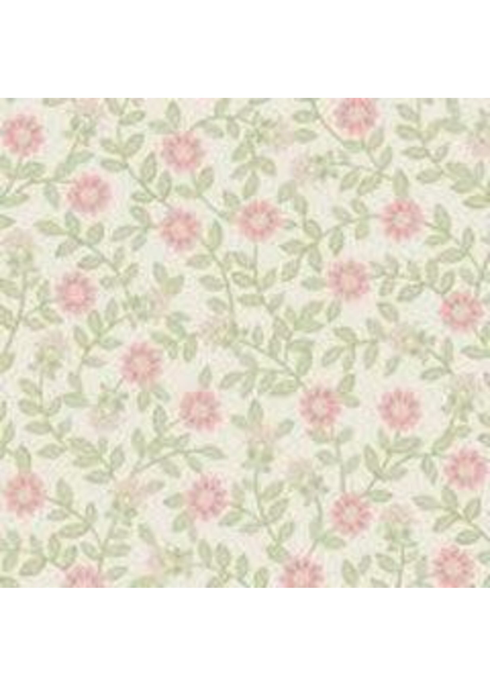 Benartex Studio Field Floral - Green-Pink - Coupon - 95 cm x 275 cm