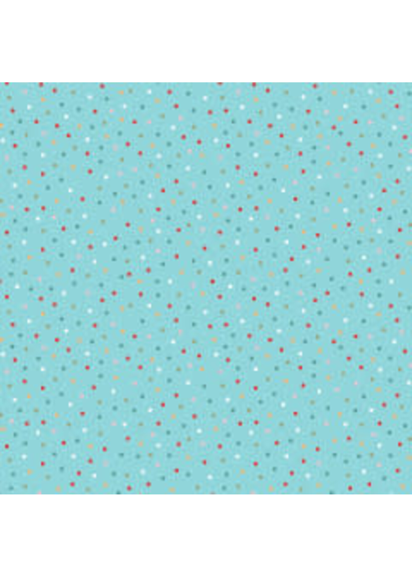 Poppie Cotton Country Confetti - Blue Lagoon - Light Teal - Coupon - 85 cm x 110 cm