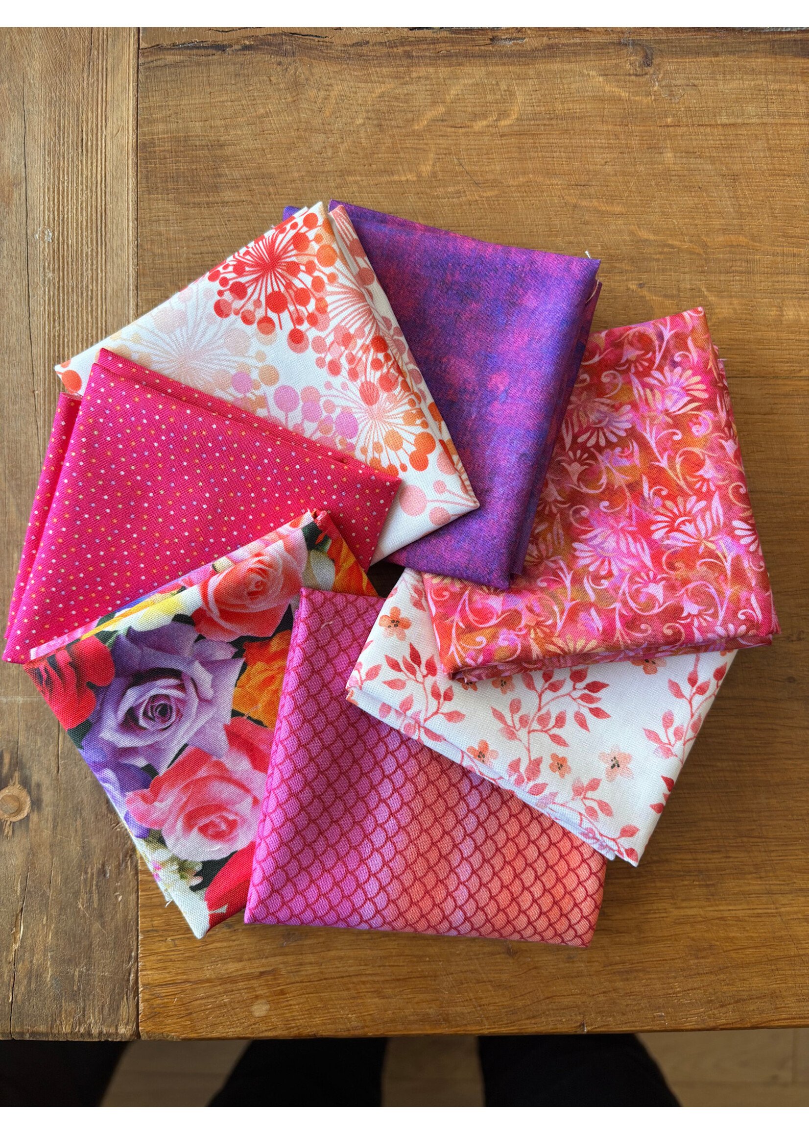 Stofpakket - Rozen roze - 7  Long Eights