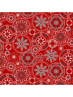 Henry Glass Fabrics Scarlet Stitches - Color Principle - Medallions - Red - Coupon - 95 cm x 110 cm