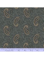 Marcus Fabrics Mrs.Miller's Aprentice - Papa's Paisley - Blue - Coupon - 95 cm x 110 cm