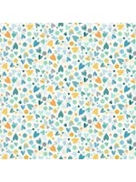 Makower Jungle - Hearts - Blue - Coupon - 80 cm x 110 cm