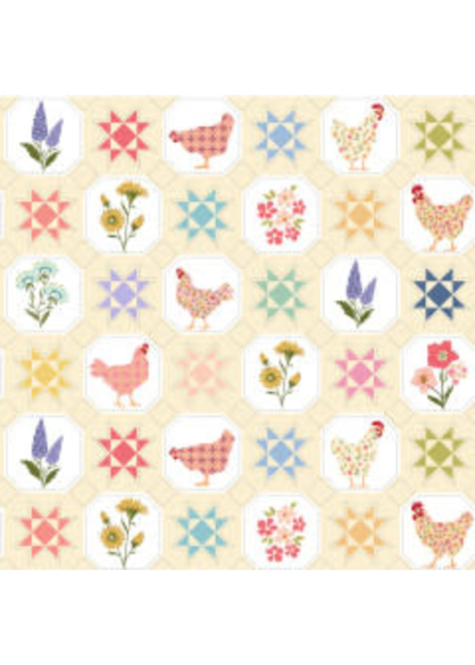 Poppie Cotton Prairie Sisters Homestead - Quilted Countryside - Yellow - Coupon - 80 cm x 110 cm