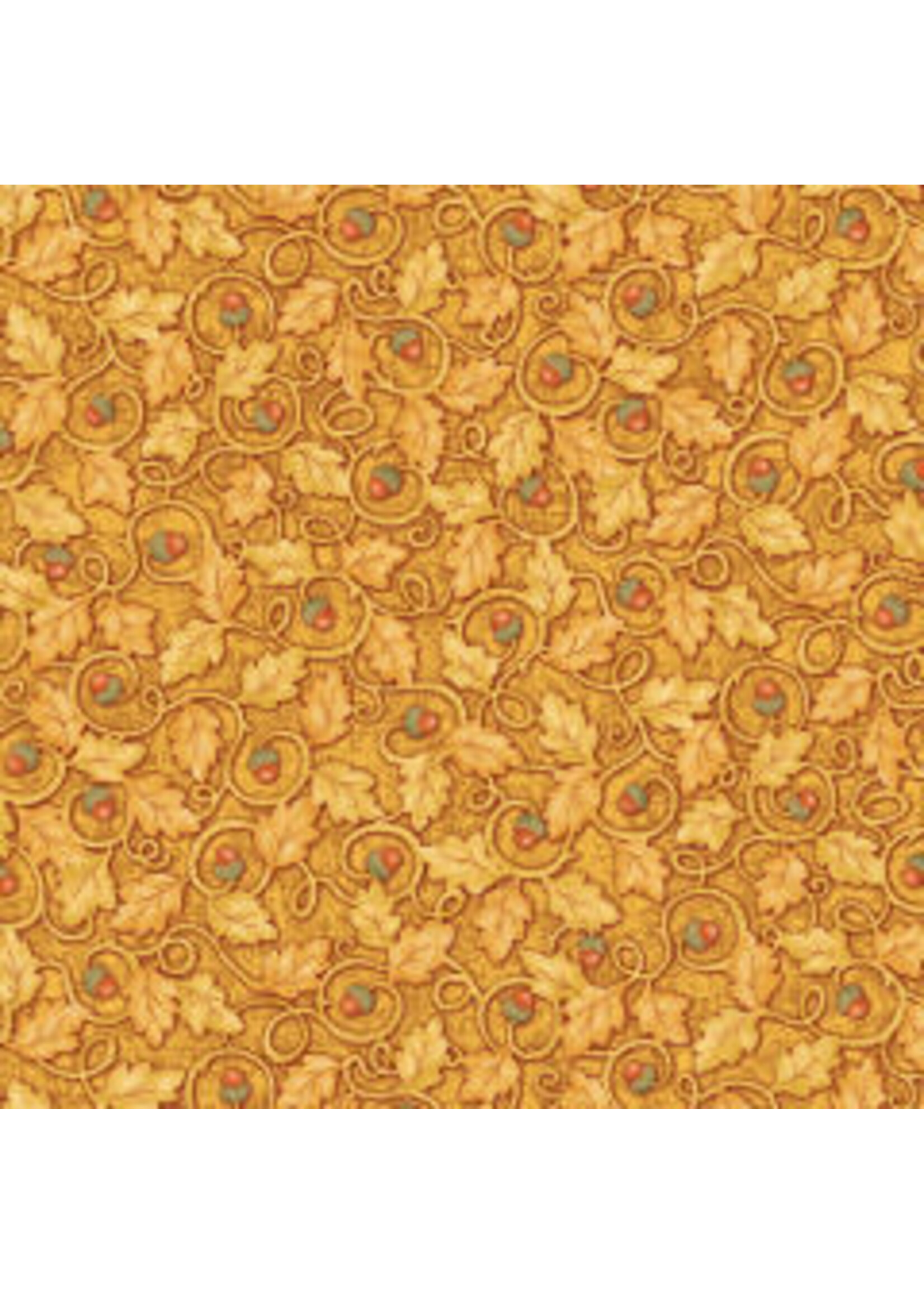 Benartex Studio Wander Lane - Acorns - Gold - Coupon - 100 cm x 110 cm
