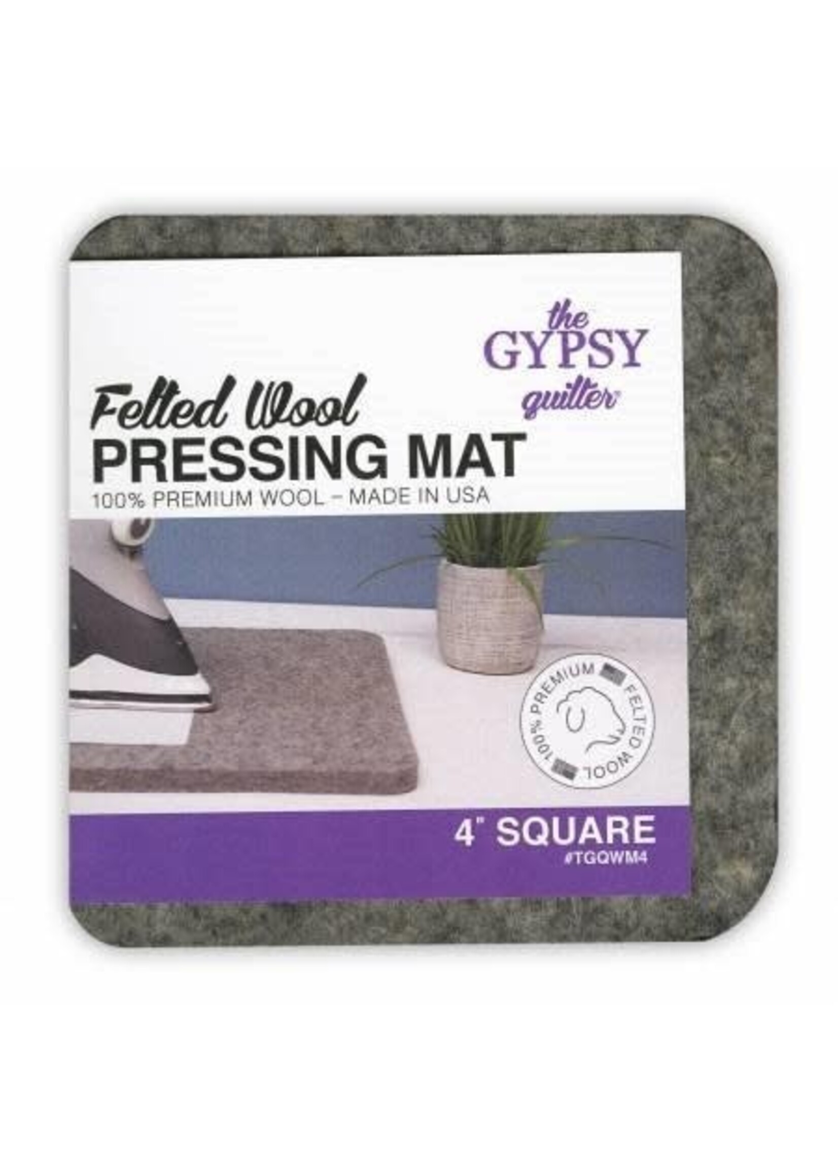 The Gypsy Quilter Strijkmat - Felted wool pressing mat - 4 inch x 4 inch