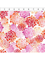 In The Beginning A Groovy Garden - Dandy - Red - Coupon - 65 cm x 110 cm