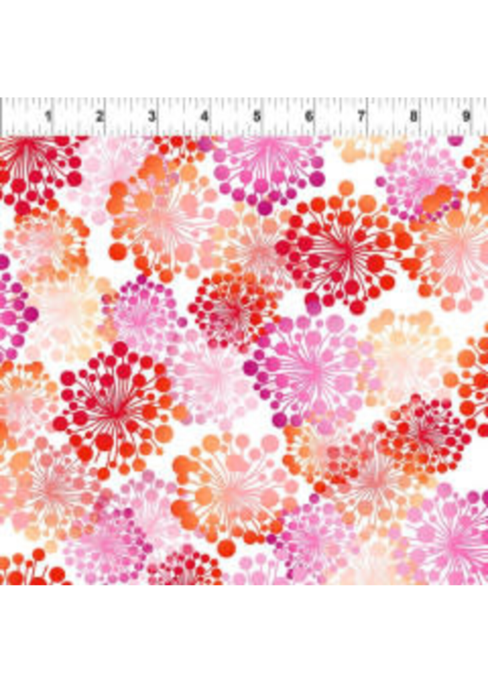 In The Beginning A Groovy Garden - Dandy - Red - Coupon - 65 cm x 110 cm