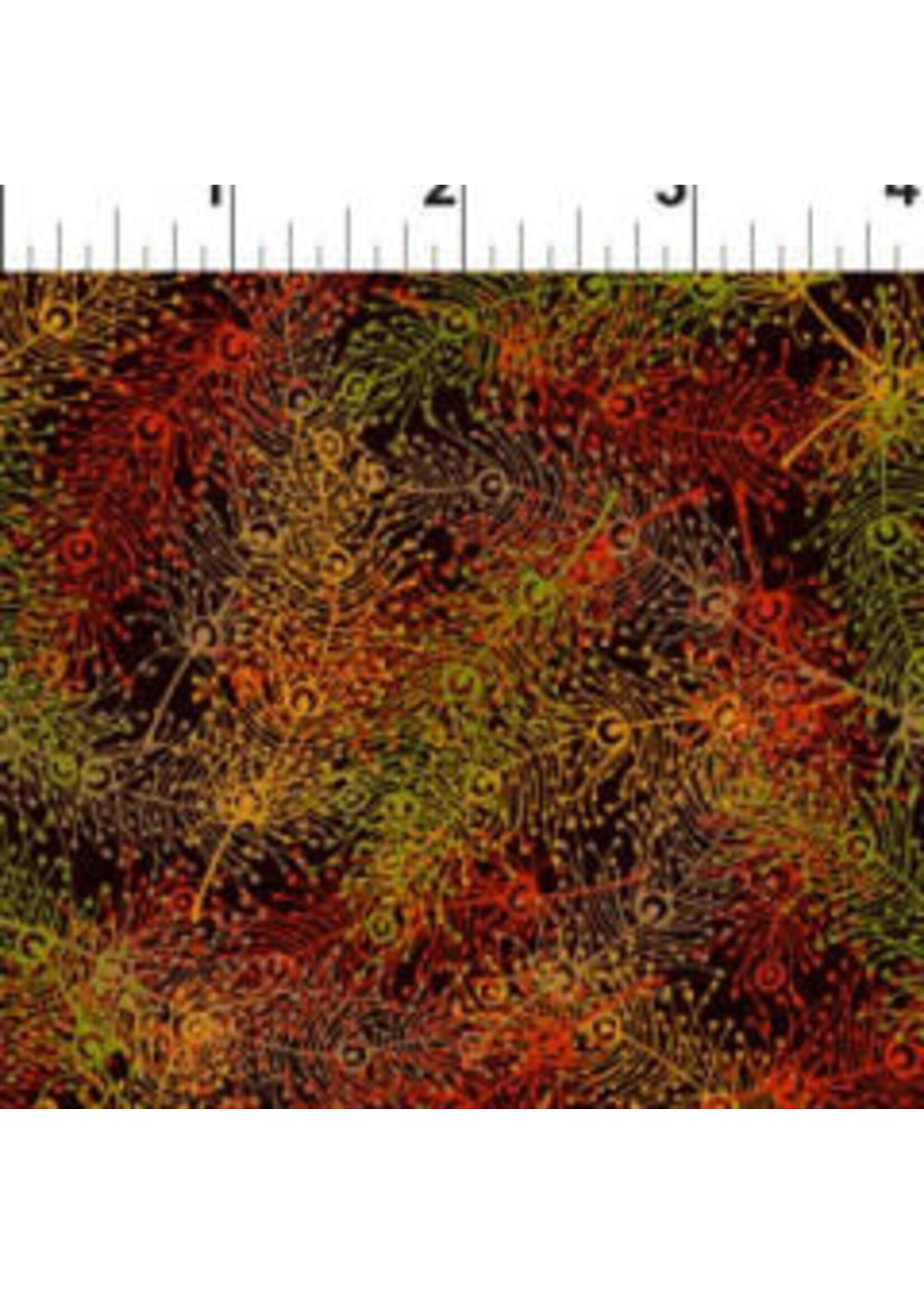 In The Beginning Garden Delights - Feathers - Red - Coupon - 90 cm x 110 cm