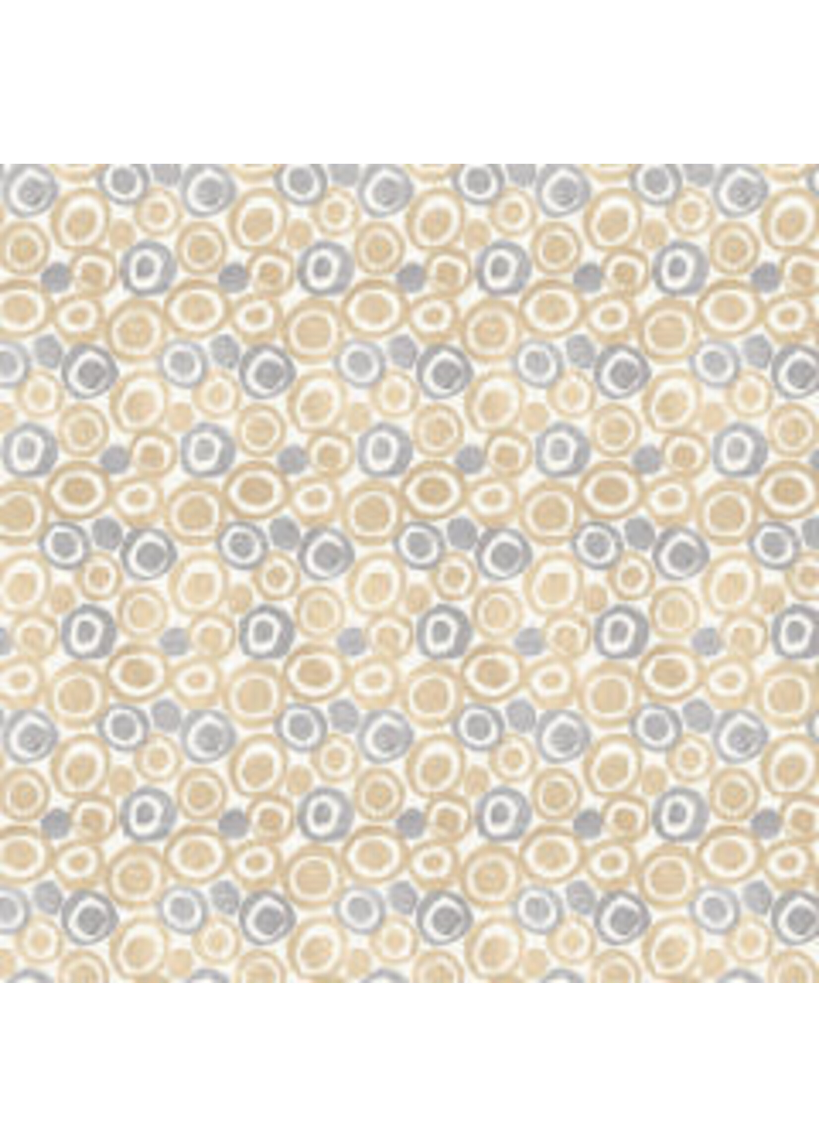 Blank Quilting Tessellations Twice - Dots in Circles - Ivory - Coupon - 90 cm x 110 cm