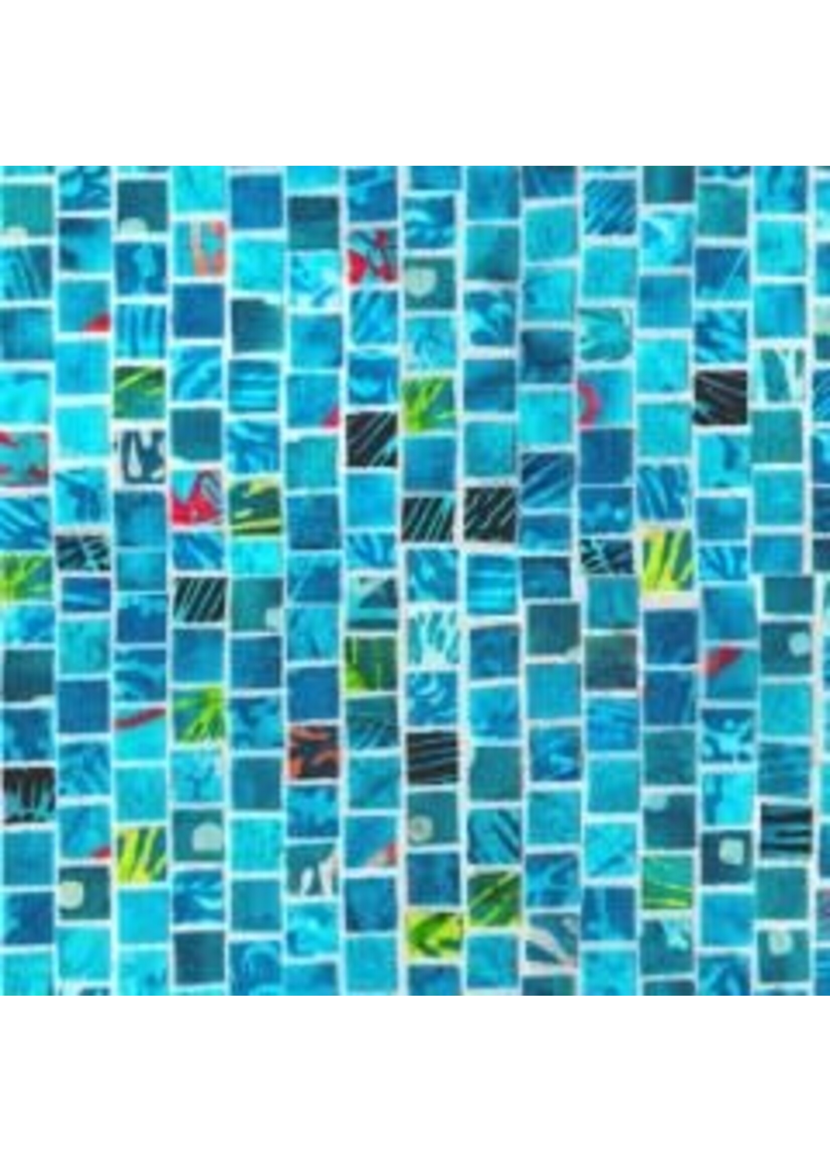 Hoffman Fabrics Mosaic Masterpiece - Aqua - Coupon - 95 cm x 110 cm