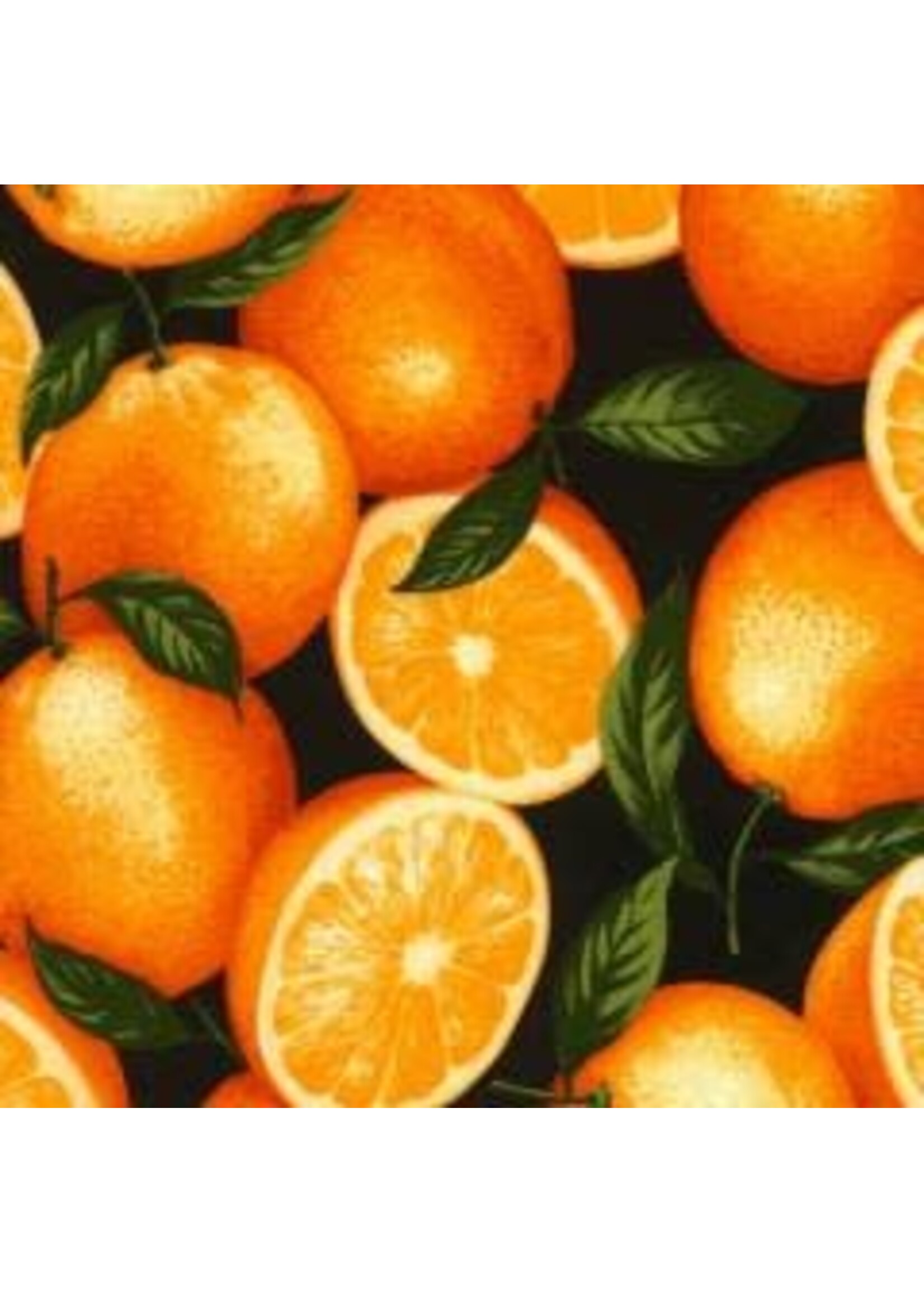 Timeless Treasures Food Festival - Orange - Coupon - 100 cm x 110 cm