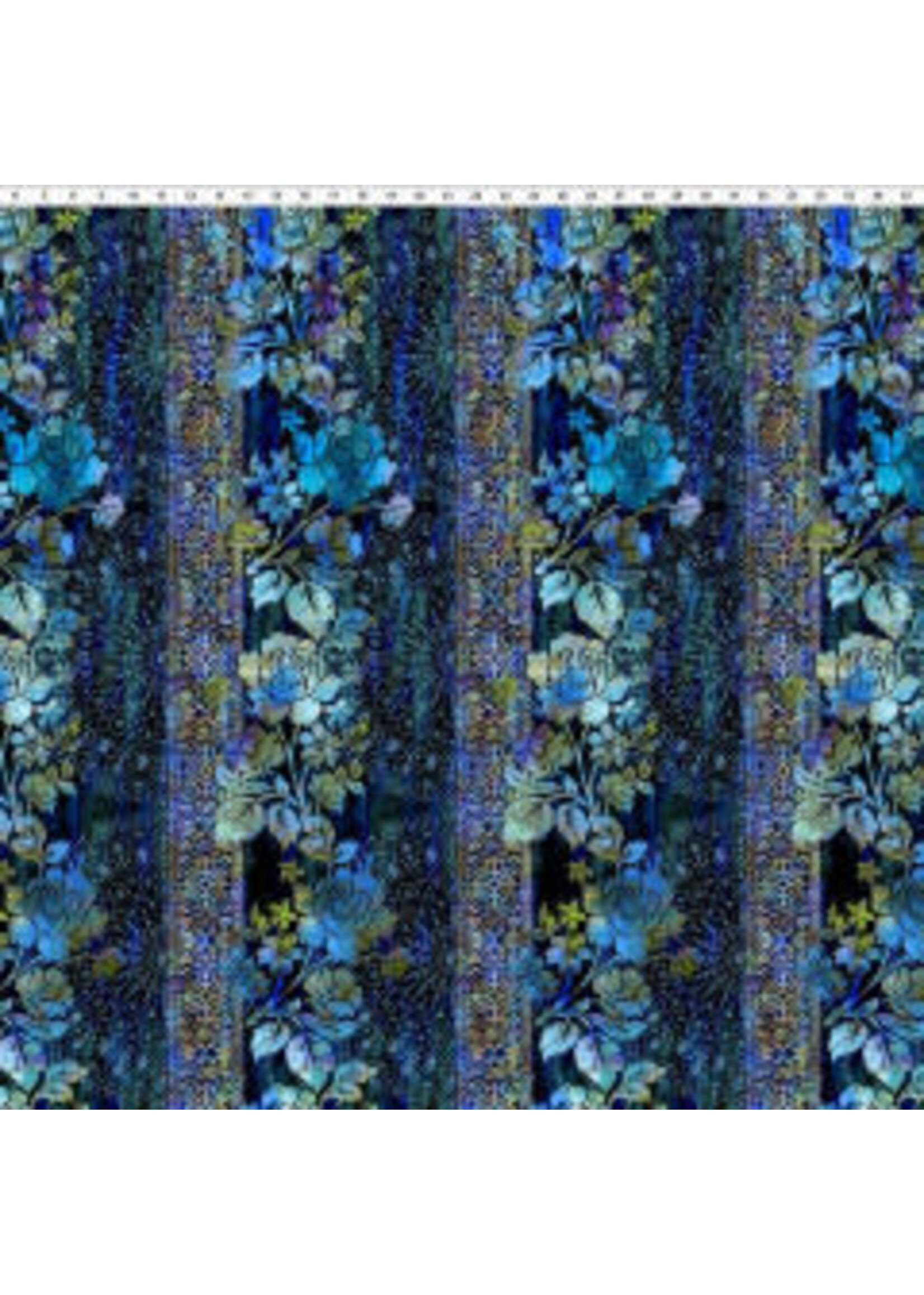 In The Beginning Halcyon II - Border - Blue - 20HN2 - Coupon - 100 cm x 110 cm