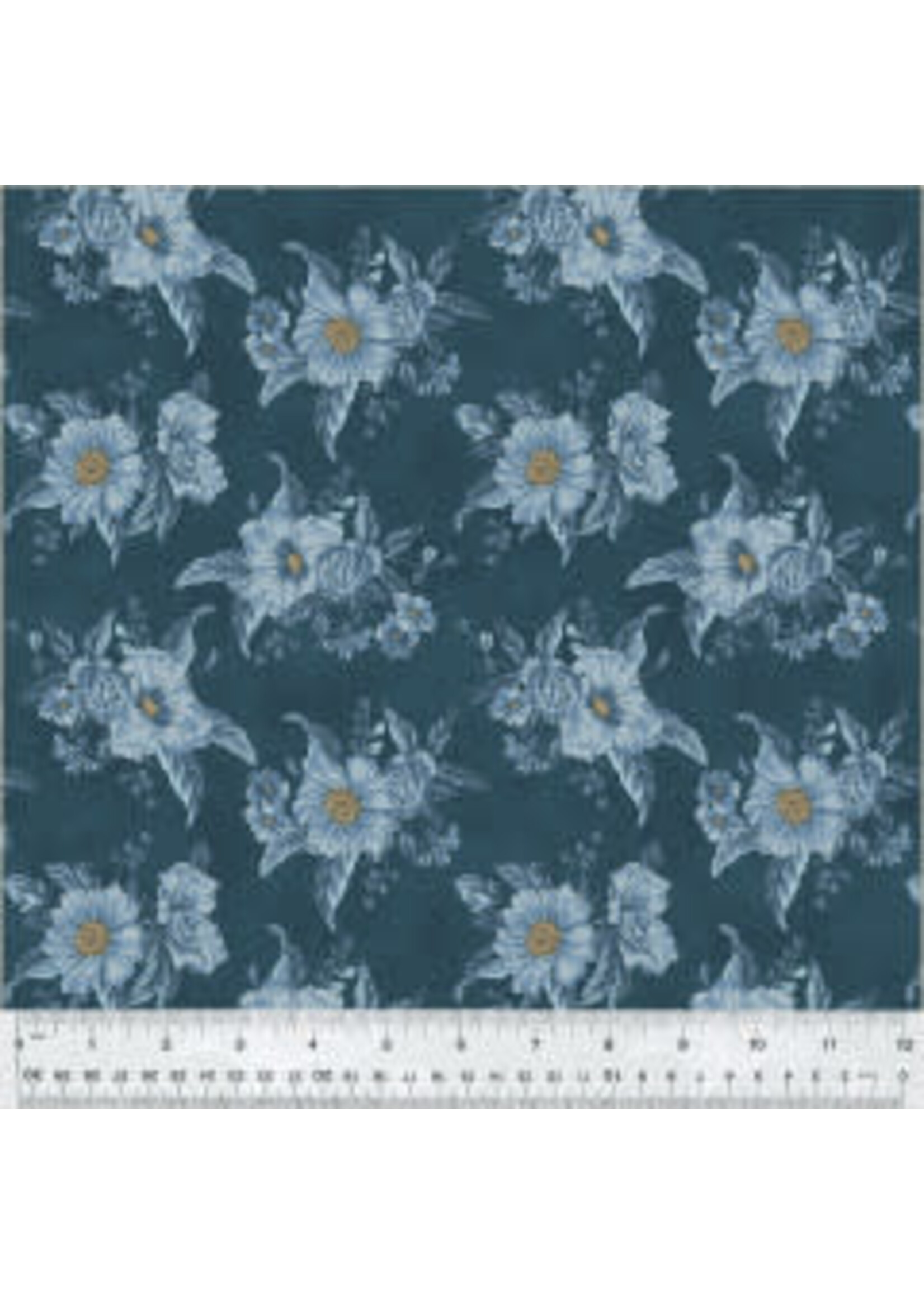 Windham Fabrics Oxford - Boutonniere - Blue - Coupon - 80 cm x 110 cm