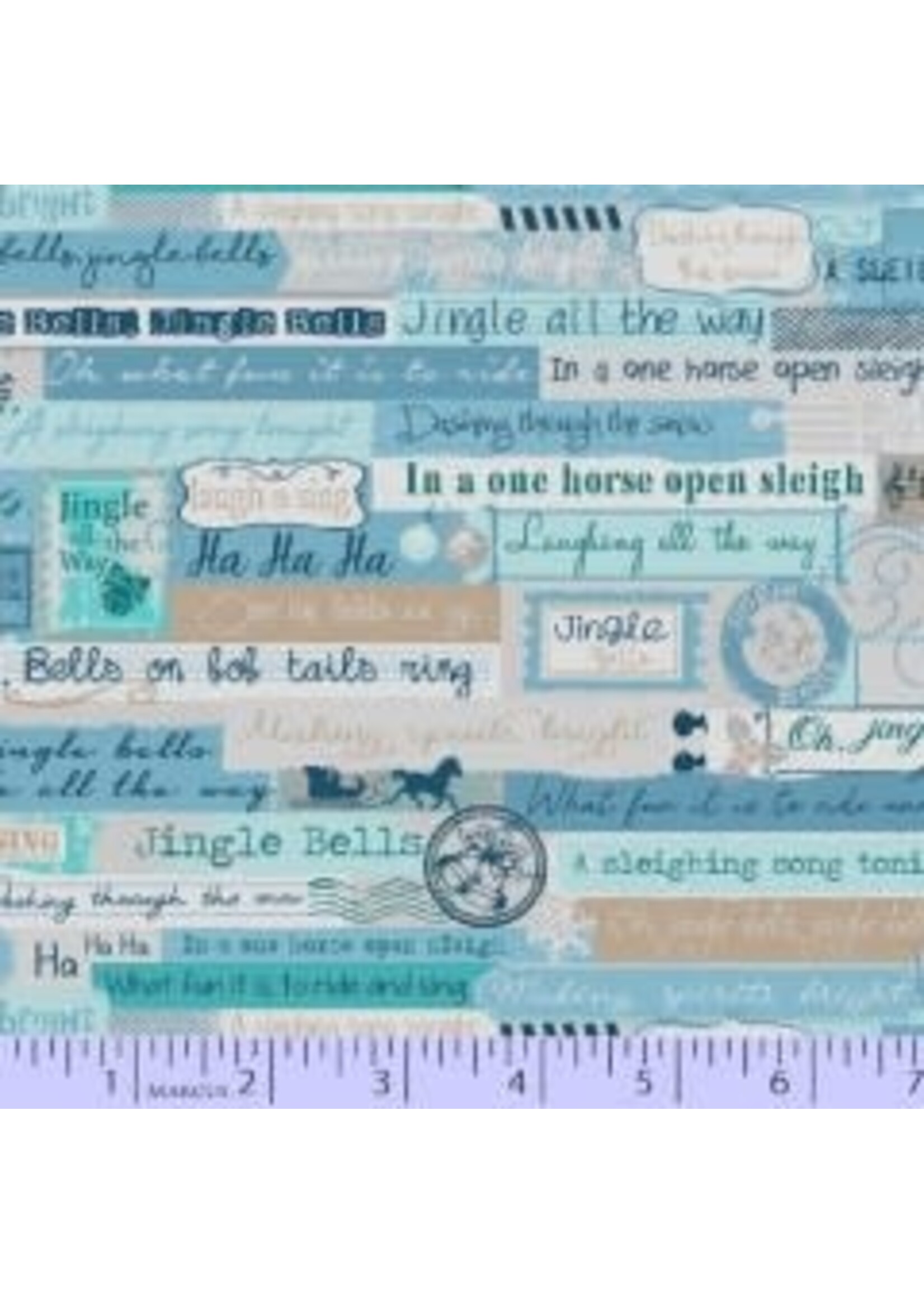 Marcus Fabrics Songbook Jingles - Blue - Coupon - 90 cm x 110 cm