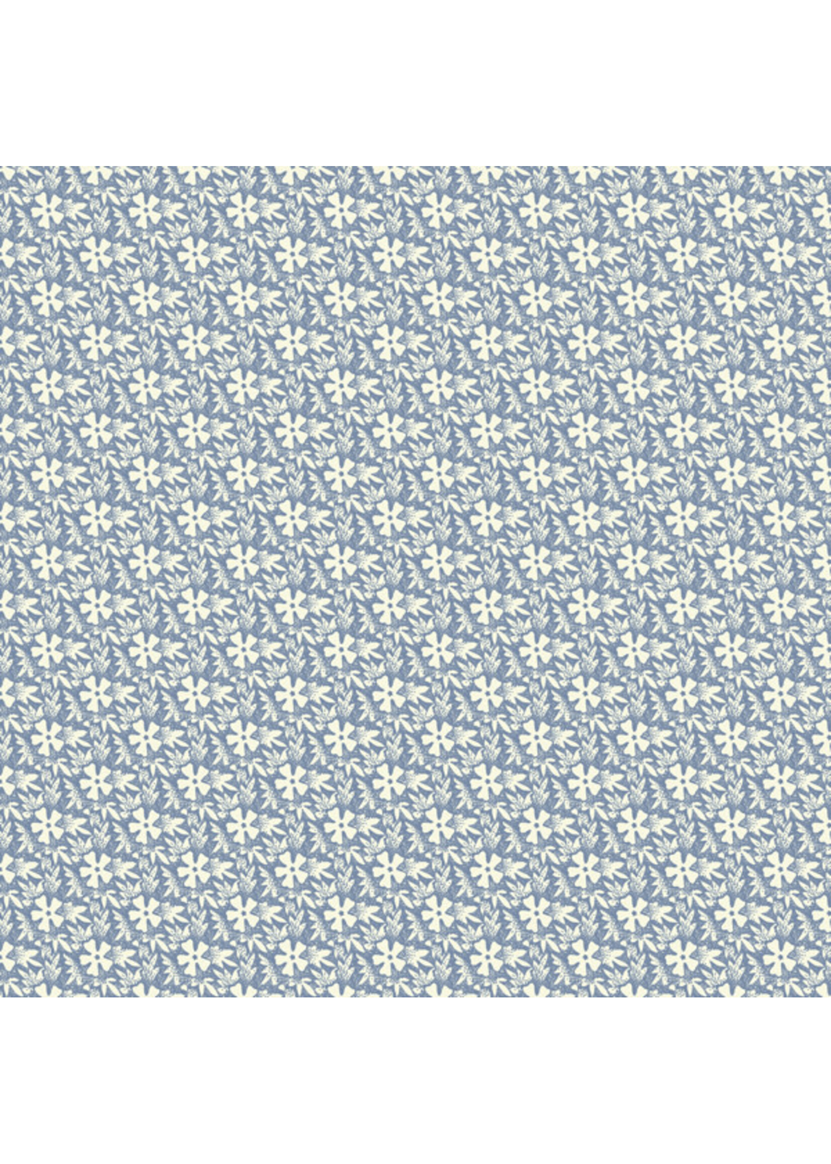 Windham Fabrics Marlais - Dotwork Flowers -  Chambray