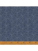 Windham Fabrics Sashiko - Petals - Blue White - Coupon - 85 cm x 110 cm