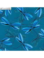 Kanvas Studio Pearl Reflections - Dragonfly Dream - Dark Teal - Coupon - 95 cm x 110 cm