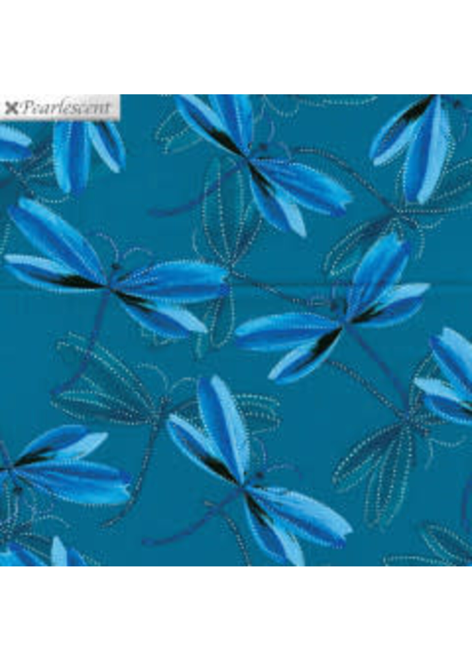 Kanvas Studio Pearl Reflections - Dragonfly Dream - Dark Teal - Coupon - 95 cm x 110 cm