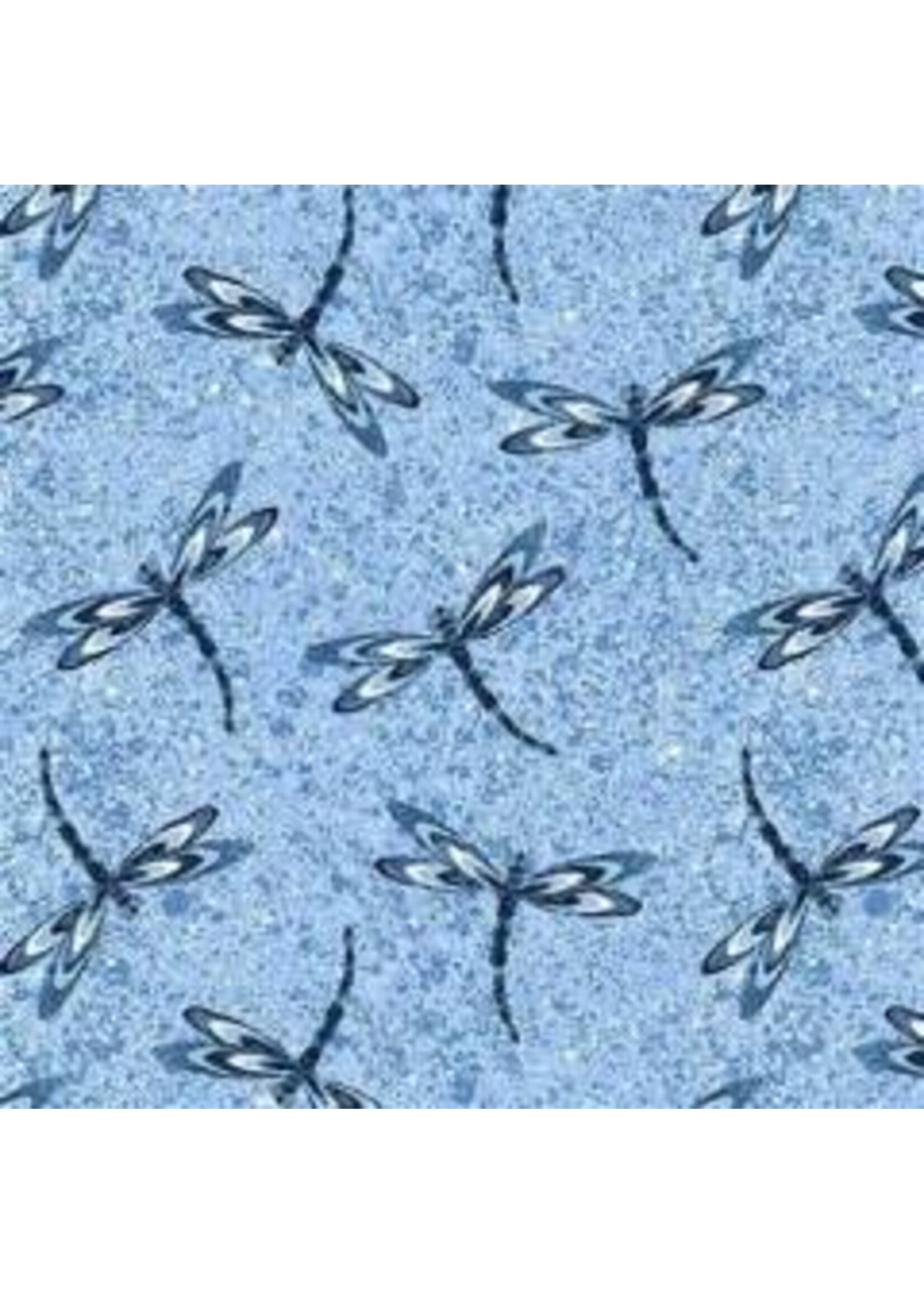 Blank Quilting Once In A Blue Mood - Dragonfly - Blue - Coupon - 75 cm x 110 cm