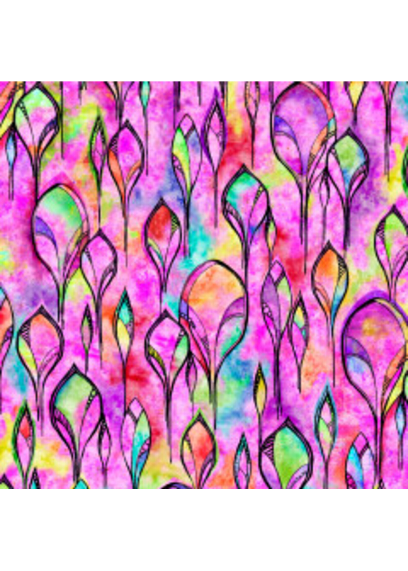 P&B Textiles Awakening - Geo - Purple - Coupon - 100 cm x 110 cm