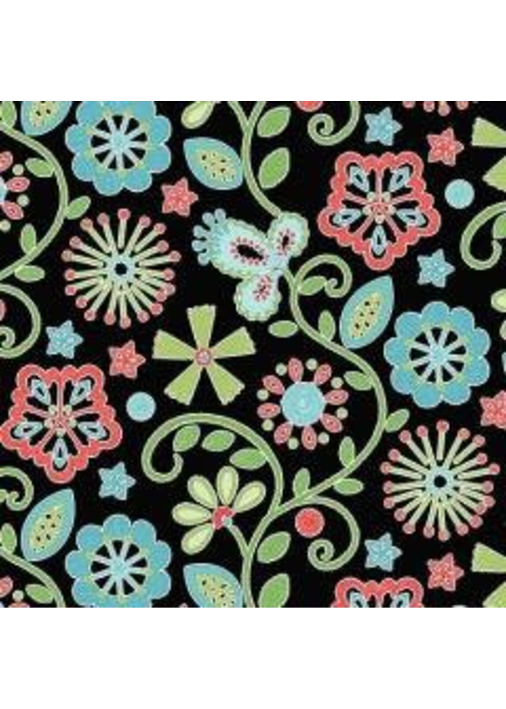 Benartex Studio Sewing Room - Black Multi - Coupon - 100 cm x 110 cm