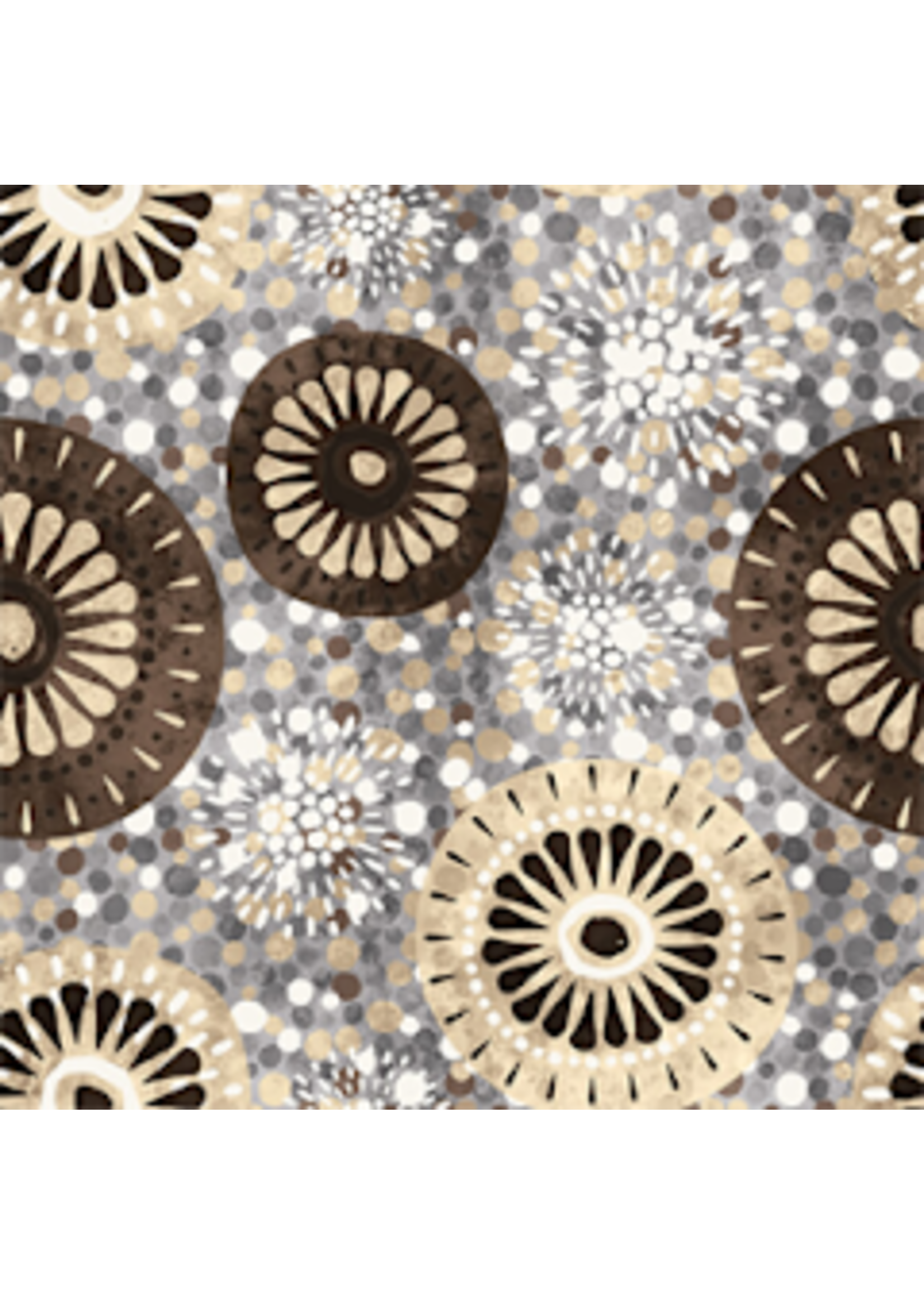 Blank Quilting Tessellations Twice - Medaillions - Gray - Coupon - 100 cm x 110 cm