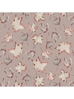 Figo Fabrics After The Rain - Leaves In Taupe - Coupon - 100 cm x 110 cm