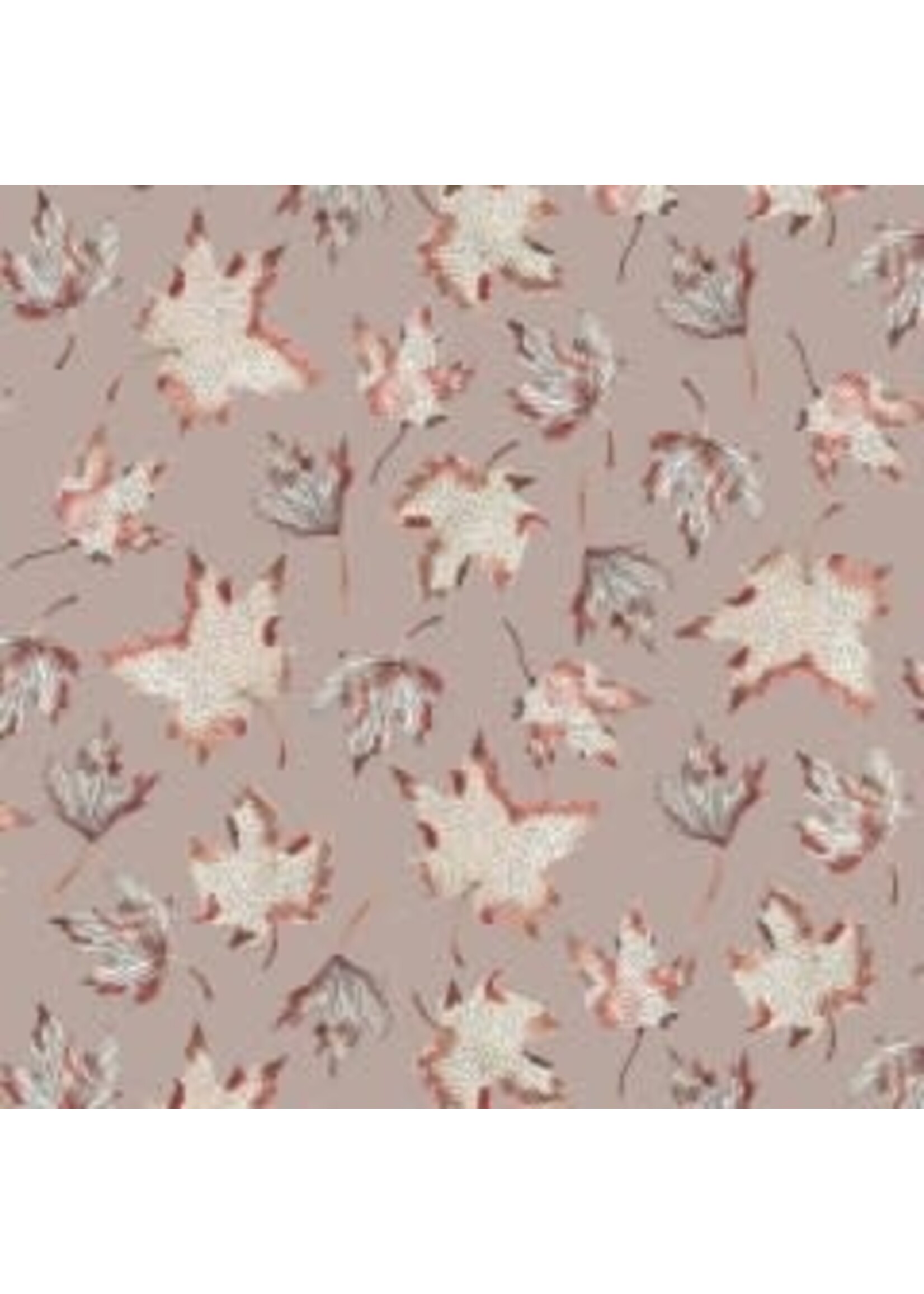Figo Fabrics After The Rain - Leaves In Taupe - Coupon - 100 cm x 110 cm