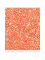 Timeless Treasures Tonga - Summer Leaves - Coral
