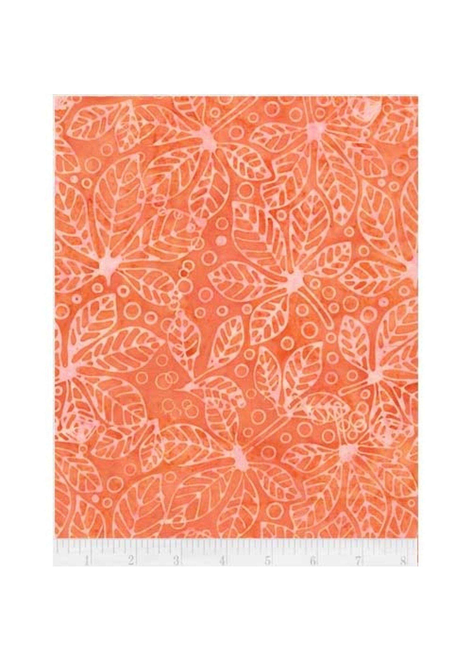 Timeless Treasures Tonga - Summer Leaves - Coral