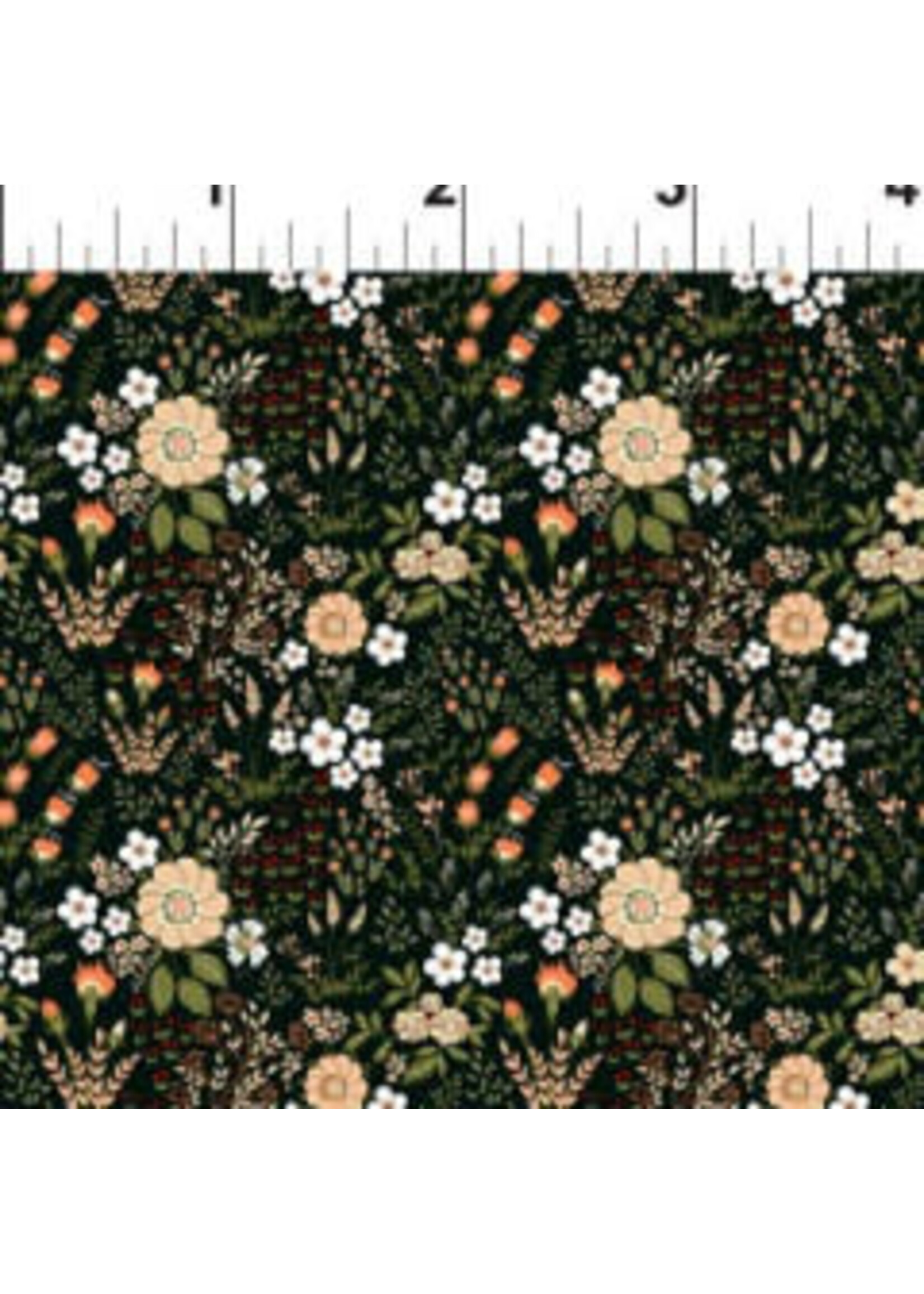 In The Beginning Garden Delights - Floral Medley - Coral - Coupon - 95 cm x 110 cm