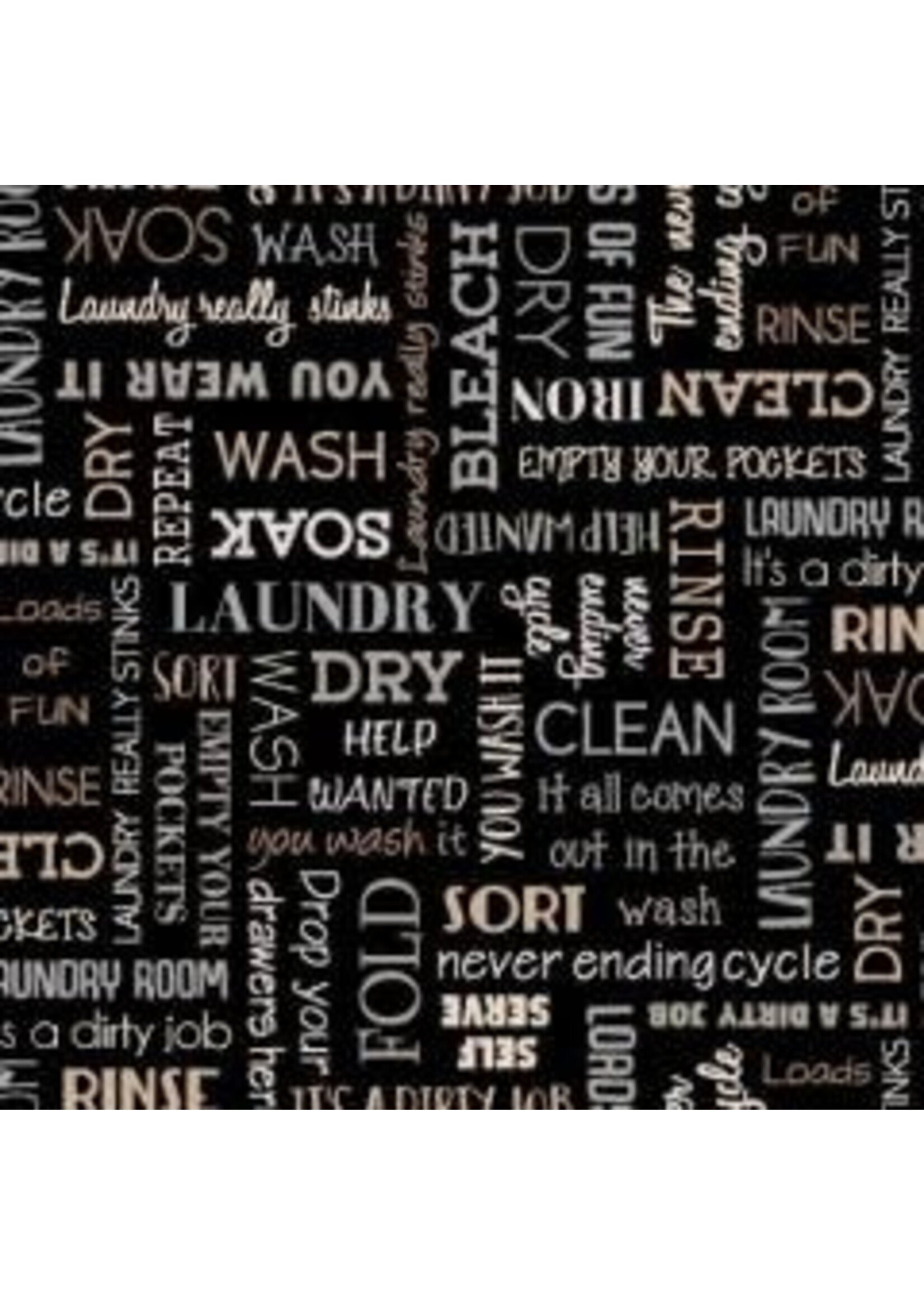 Studio E Fabrics Loads of Fun - Words - Black - Coupon - 100 cm x 110 cm