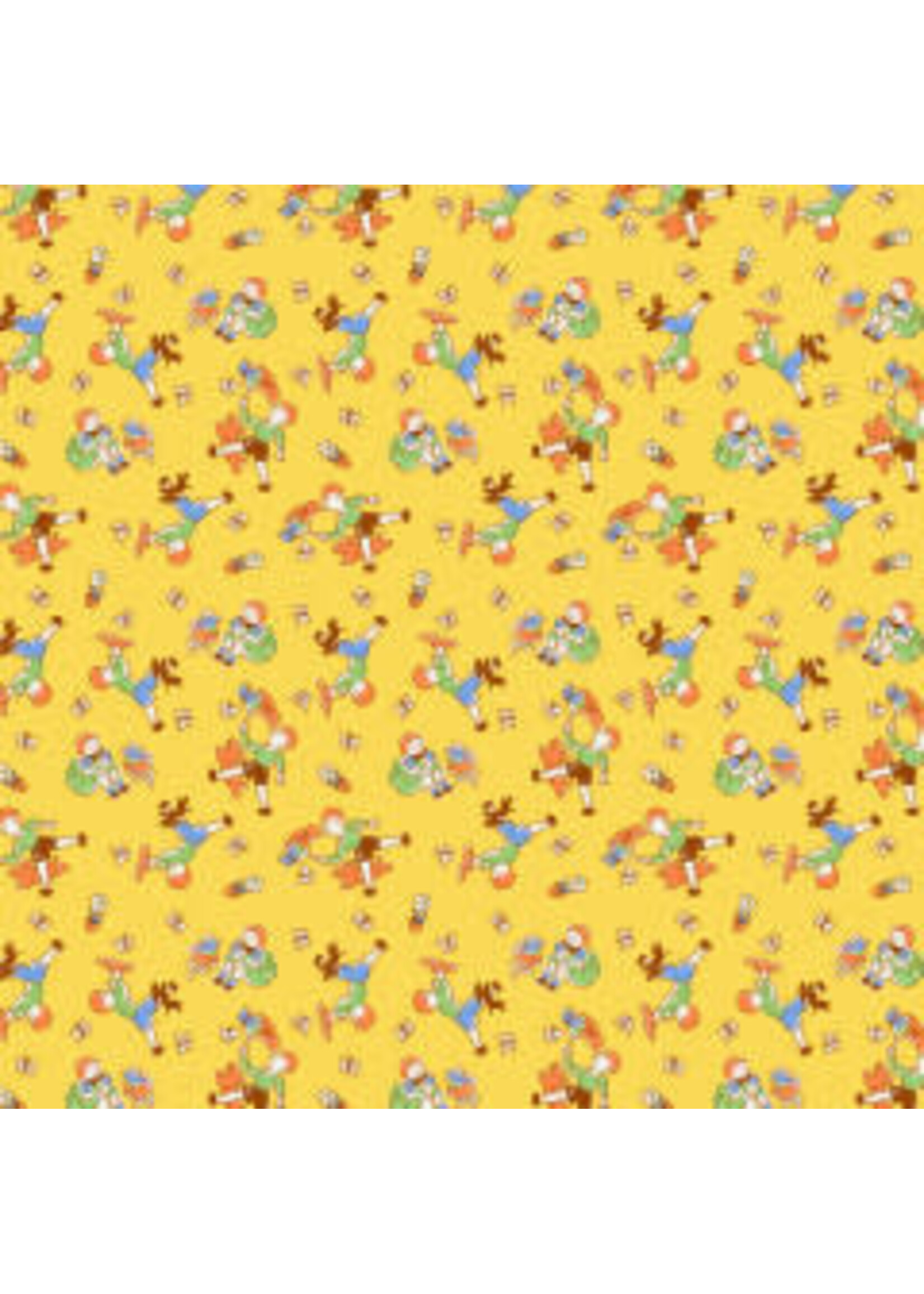 Windham Fabrics Storybook - Chasing butterflies - Yellow - Coupon - 100 cm x 110 cm