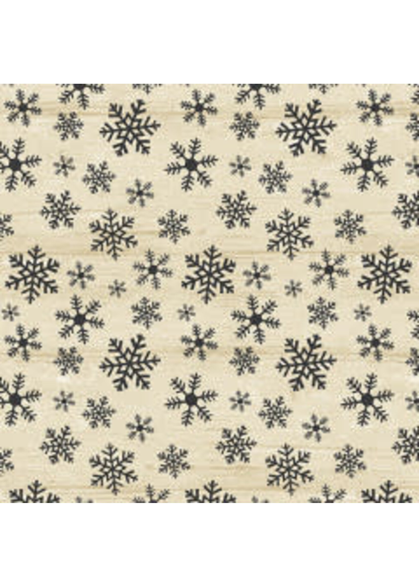 Benartex Studio Rustic Village Christmas - Wood Flake - Beige - Coupon - 100 cm x 110 cm