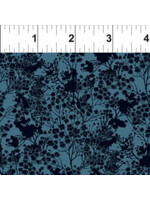 In The Beginning Garden Delights - Tonal Floral - Blue - Coupon - 90 cm x 110 cm