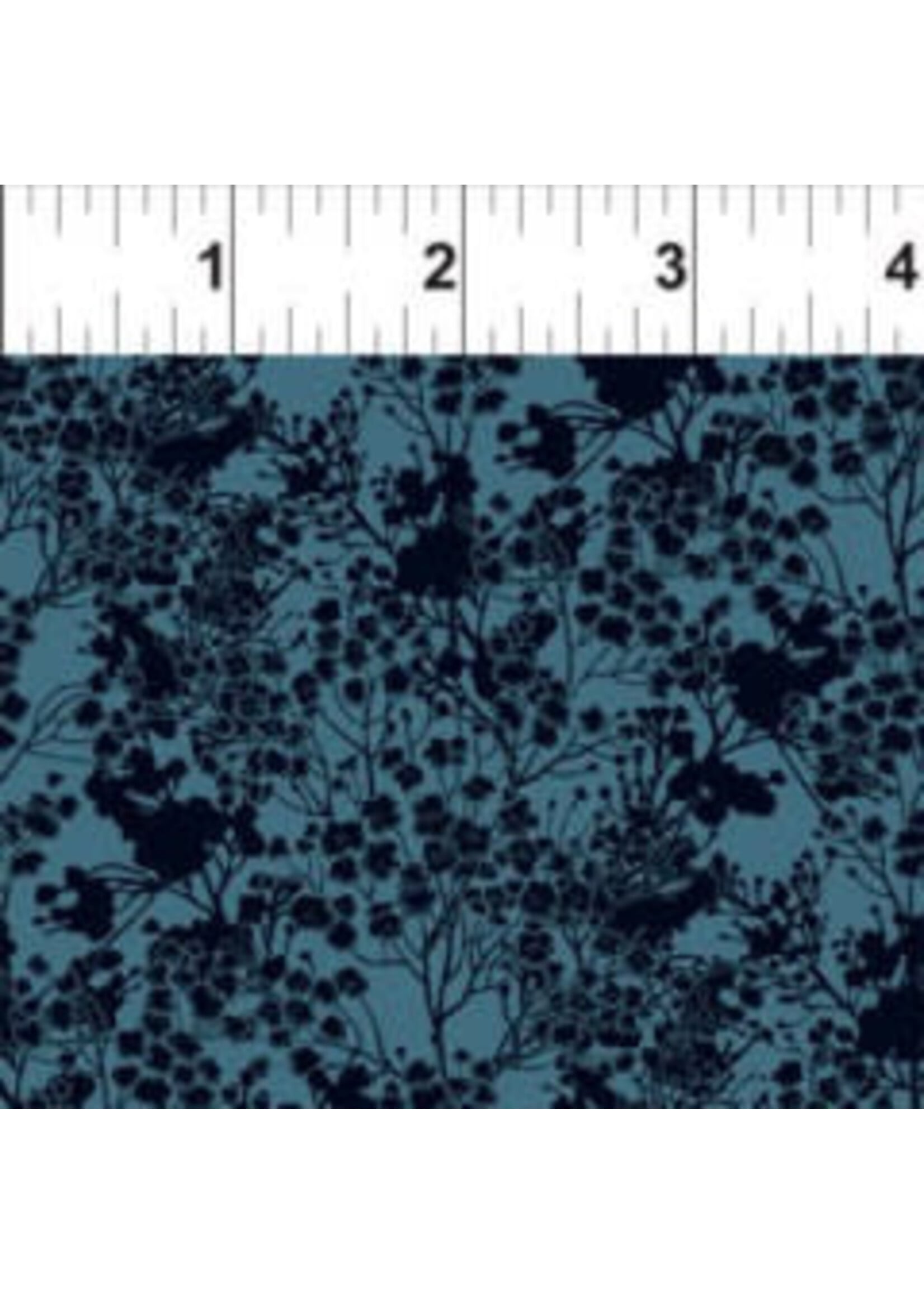 In The Beginning Garden Delights - Tonal Floral - Blue - Coupon - 90 cm x 110 cm