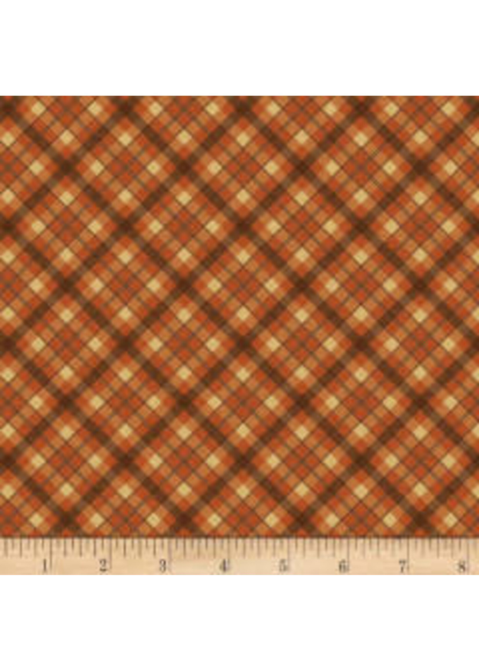 Timeless Treasures Plaid - Rust - Coupon - 70 cm x 110 cm