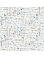 Wilmington Prints Interlude - Words Allover - White - Coupon - 80 cm x 110 cm